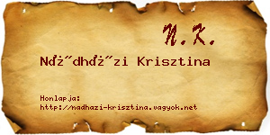 Nádházi Krisztina névjegykártya
