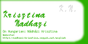 krisztina nadhazi business card