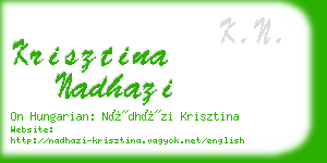 krisztina nadhazi business card